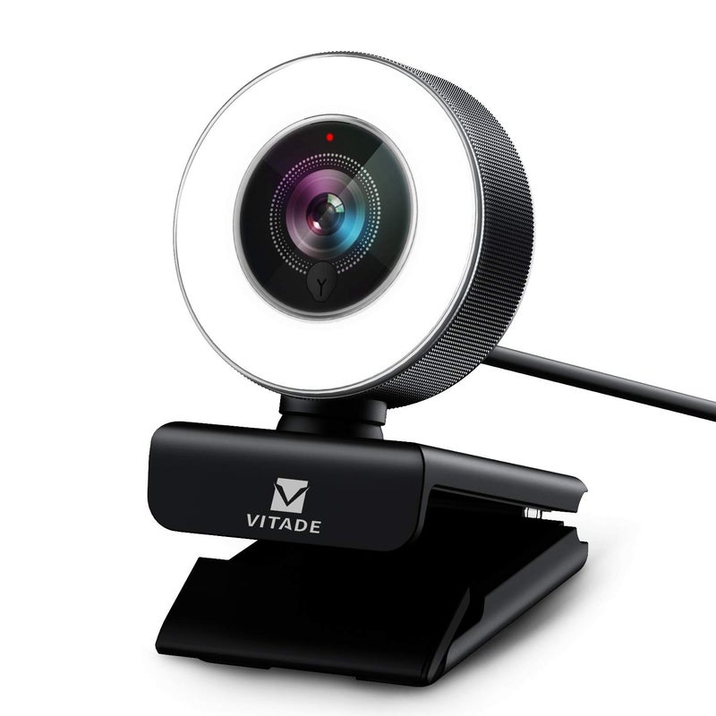 VITADE PC Webcam for Streaming HD 1080P, 960A USB Pro Computer Web Camera Video Cam for Mac Windows Laptop Conferencing Gaming Webcam with Ring Light & Microphone - Image 1